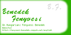 benedek fenyvesi business card